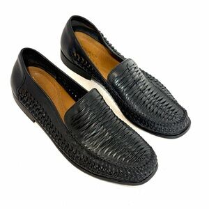 Brass Boot Mens 13 M Woven Black Leather Slip-On Casual Shoes Open 93408-001